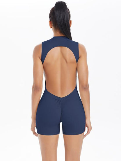 Women Sleeveless Jumpsuit High Elasticity Backless Sexy Short Sports Jumpsuit Pilates Fitness Tight Yoga Jumpsuit