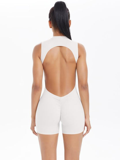 Women Sleeveless Jumpsuit High Elasticity Backless Sexy Short Sports Jumpsuit Pilates Fitness Tight Yoga Jumpsuit