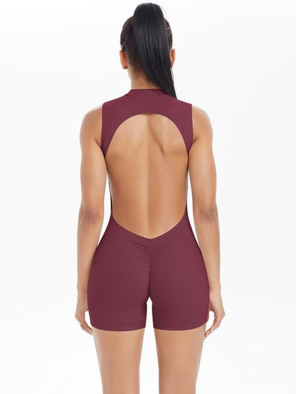 Women Sleeveless Jumpsuit High Elasticity Backless Sexy Short Sports Jumpsuit Pilates Fitness Tight Yoga Jumpsuit