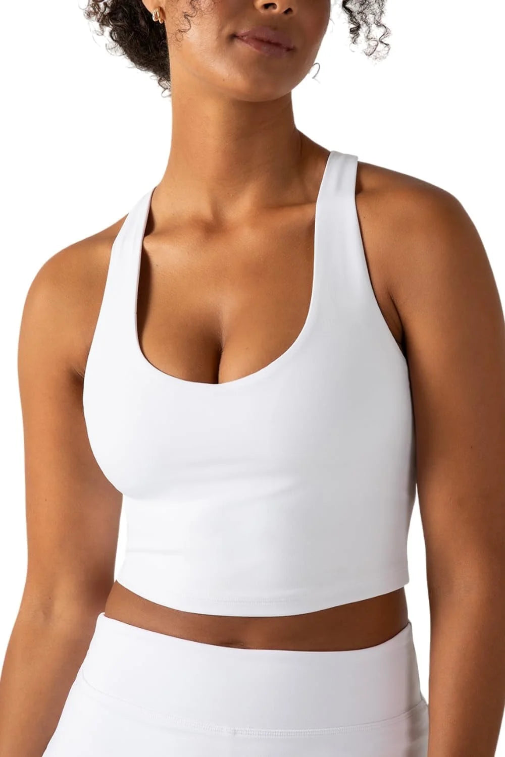Active Women'S Ultraluxe Built-In Bra Tank Top, Athleisure, 4-Way-Stretch, True White, 4X